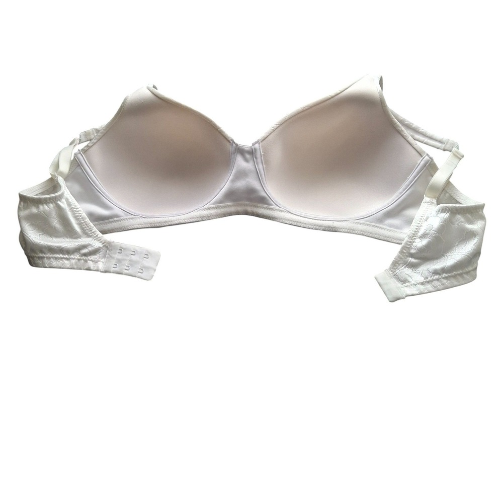 Vanity Fair Bra 36C White Floral Jacquard Underwire Smoothing Beauty Back 72297 - Picture 5 of 8
